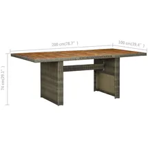 vidaXL Gartentisch 72 x 72 x 74 cm Braun