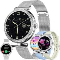 Damen-Smartwatch mit Telefonfunktion, 1,2 Zoll, 123 Sport, Menstruationszyklus, SpO2, Schlafüberwachung, Sportuhr, Aktivitätstracker für Android... - Silber
