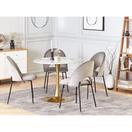 Beliani Boca Ø 90 cm weiß/gold