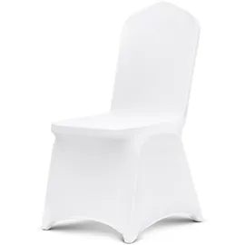 Vevor Stuhlhussen aus Polyester-Spandex 105 STK. Weiß, Abnehmbare & Waschbare & Dehnbare Stuhlüberzüge, Universell Passend für Esszimmer Partys Hochzeiten Bankette, Stuhlhüllen Stuhlbezüge