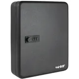 HMF 14500-02 Schlüsselkasten mit Zahlencode, 45 Haken, 30 x 24 x 7,5 cm, Schwarz