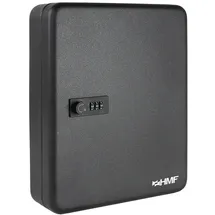 HMF 14500-02 Schlüsselkasten mit Zahlencode, 45 Haken, 30 x 24 x 7,5 cm, Schwarz