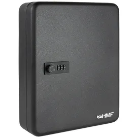 HMF 14500-02 Schlüsselkasten mit Zahlencode, 45 Haken, 30 x 24 x 7,5 cm, Schwarz