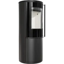 Kratki SVEN Ø 150 7 kW mit Türfeder Schwarz / Brennraum Weiß