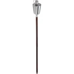 12x Gartenfackel Ölfackel Fackel Edelstahl mit Holzstab 110cm
