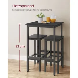 VASAGLE Bartisch Küchentisch Stehtisch 60 x 60 x 92 cm Schwarz
