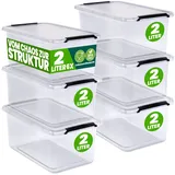 DEUBA Aufbewahrungsbox transparent 6er-Set 20x15x12cm 2L