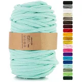 Netuno 1x Makramee Garn Celadon 9 mm 50 m Makramee Kordel Baumwolle mit Polyesterkern Baumwollkordel Schnur Bastelgarn farbig für Dekoration Wandbehang Blumenampel Cotton Cord Macrame