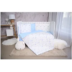 Lorelli Babybettwäsche Set Smile 6-teilig Decke 140x95 Kissen 43x35 Bett 120x60 blau