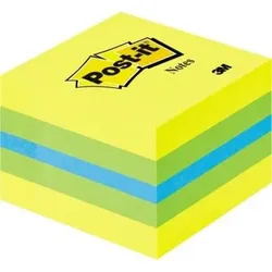 Haftnotizwürfel Mini 2051-L 51x40x51mm 400 Blatt limone - zitronengelb/limonengrün/blau