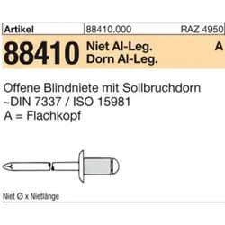 Blindniete ART 88410 Alu/Alu Dorn FLAKO 4 x 12,9 S