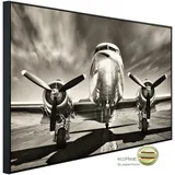 Papermoon Infrarotheizung Flugzeug Schwarz & Weiß, sehr angenehme Strahlungswärme bunt