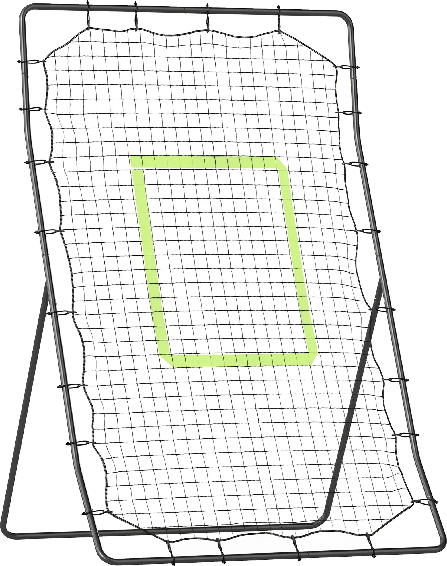HOMCOM Baseball Rebounder PitchBack Rückprallwand mit Schlag-Zone für Baseball und Fußball, tragbar, Metall, Schwarz, 123 x 174 cm   Aosom.de