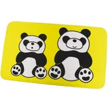 MSV Badmatte Panda 45x75cm, Mikrofaser, Gelb/Schwarz, 45 x 75 cm