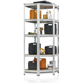 Juskys Eckregal Metall 180 x 70 x 40 cm Silber