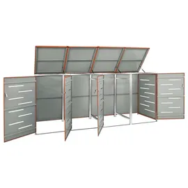 vidaXL Mülltonnenbox für 4 Tonnen 276,5 x 77,5 x 115,5 cm orange