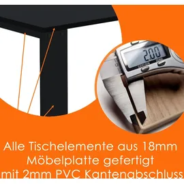 AKKE Esszimmertisch 70 x 75 x 40 cm Schwarz