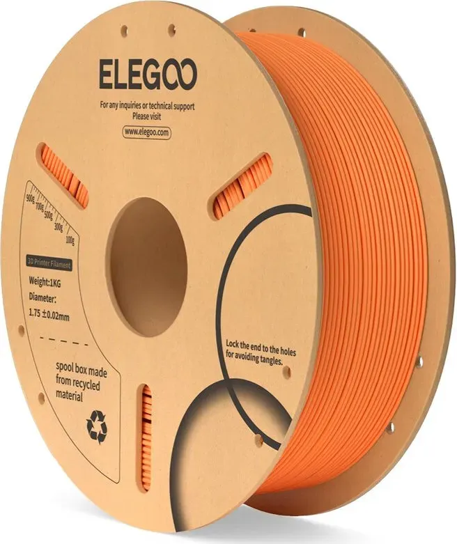 Elegoo PLA Filament, 1 kg, Papierspule, Orange