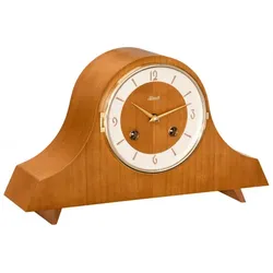 Hermle -Tischuhr Retro Design Kirschbaum Mechanisch Halbstundenschlag auf Gongstäbe 32cm- 21154-160130