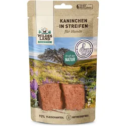 Wildes Land Kaninchenfleisch Streife Sparpaket 7 x 70g Hunde Snack