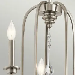 Licht-Erlebnisse Pendelleuchte ZINNIA 5x E14 bis 60W Farbe: Nickel Material: Stahl, Kristall LE121211