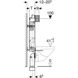 Geberit Kombifix Element 108 cm mit Sigma Spülkasten 12 cm