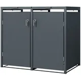 ML-Design Mülltonnenbox 2er 132 x 80 x 116,3 cm grau
