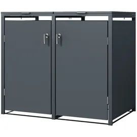 ML-Design Mülltonnenbox 2er 132 x 80 x 116,3 cm grau