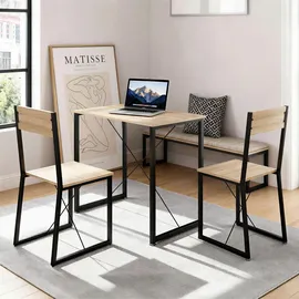 Tectake Sitzgruppe 3-teilig, Industrial Style, mit höhenverstellbaren Kunststofffüßen