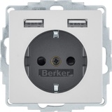 Berker Steckdose SCHUKO/USB A-A Q.1/Q.3/Q.7/Q.9, alu samt, lackiert (48036084)