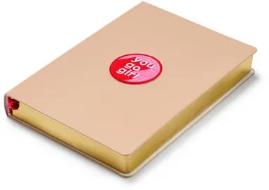 Notizbuch mit Textilpatch - beige - beige