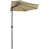 Sonnenschirm Gartenschirm Sonnenschutz halbrund beige Ø/Breite 300x156 cm - Groß