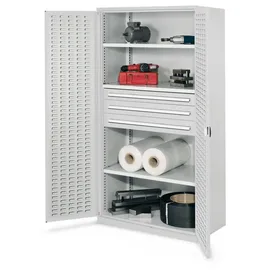 Kappes Schwerlastschrank Stahl 1.950 x 1.000 x 600 mm lichtgrau 3 Böden 3 Schubladen