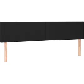 vidaXL Boxspringbett mit Matratze & LED Schwarz 180x200 cm Kunstleder