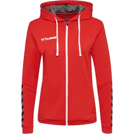 hummel Authentic Poly Zip HOODIE Woman, True Red XS