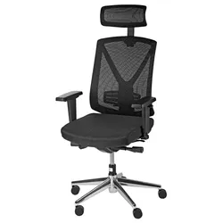SIGMA Bürostuhl EC901, Kunststoff, verstellbare Sitzhöhe, Kopfstütze, schwarz