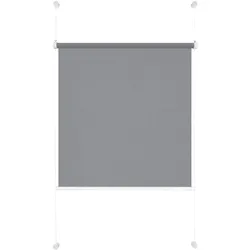 Ondeco Tageslicht Rollo ohne Bohren Klemmrollo Alternative Plissee Klemmfix Sichtschutz Sonnenschutz Farbe: Grau, Größe: 70x130 cm