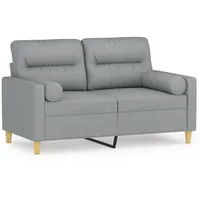 VidaXL 2-Sitzer-Sofa mit Zierkissen Hellgrau 120 cm Stoff