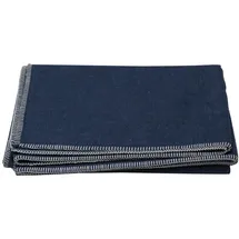 David Fussenegger Decke aus Baumwolle 140 x 200 cm Kuscheldecke mit Zierstich weich, Marine