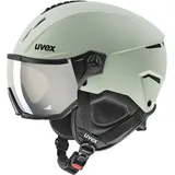 Uvex Instinct Visor - robuster Skihelm für Damen und Herren - mit Visier - optimierte Belüftung - Oxid Green matt - 59-61 cm