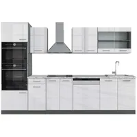 Vicco Küchenzeile R-Line 300 cm Weiß Hochglanz/Anthrazit