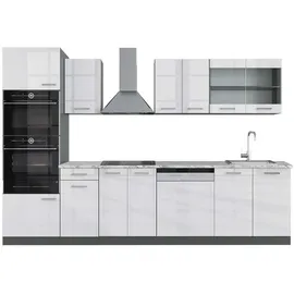 Vicco Küchenzeile R-Line 300 cm Weiß Hochglanz/Anthrazit