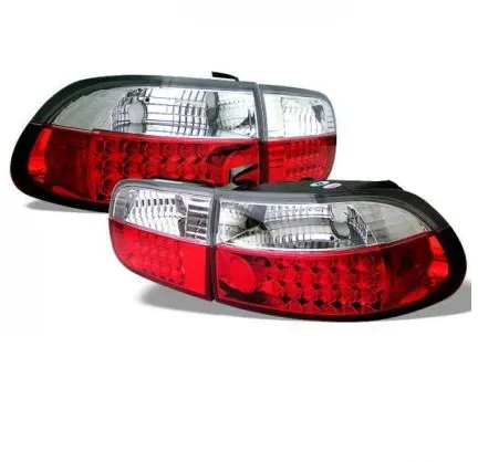 LED-Heckleuchten für HONDA CIVIC (1991–1995) 3-türig - Rot/Chrom