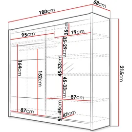 Mirjan24 Schiebetürenschrank Talin III 2-türig 200 x 210 x 60 cm Beige
