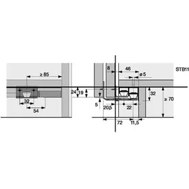 Hettich MB-Führungsprofil oben, 6000mm STB 11, 46419 silber, eloxiert