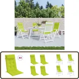Hochlehner-Auflagen 4 Stk. Knallgrün Oxford-Gewebe - Hochlehner Auflagen - Gartenstuhlkissen - Outdoor Kissen - Sitzkissen - Wasserabweisende Kissen