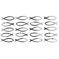 Papier-Accessoires "Fische", silber, 20 Stück
