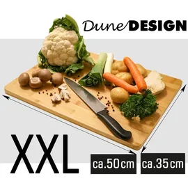 Dune Design Dunedesign XL Schneidebrett 50x35cm Bambus Holz Schneidbrett Holzbrett Küche