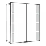 HSK ASP 500 Alu Spiegelschrank 75x75x12,5cm 1152075 2-türig