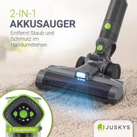 Juskys 2-in-1 Akkustaubsauger VC2101 Grün